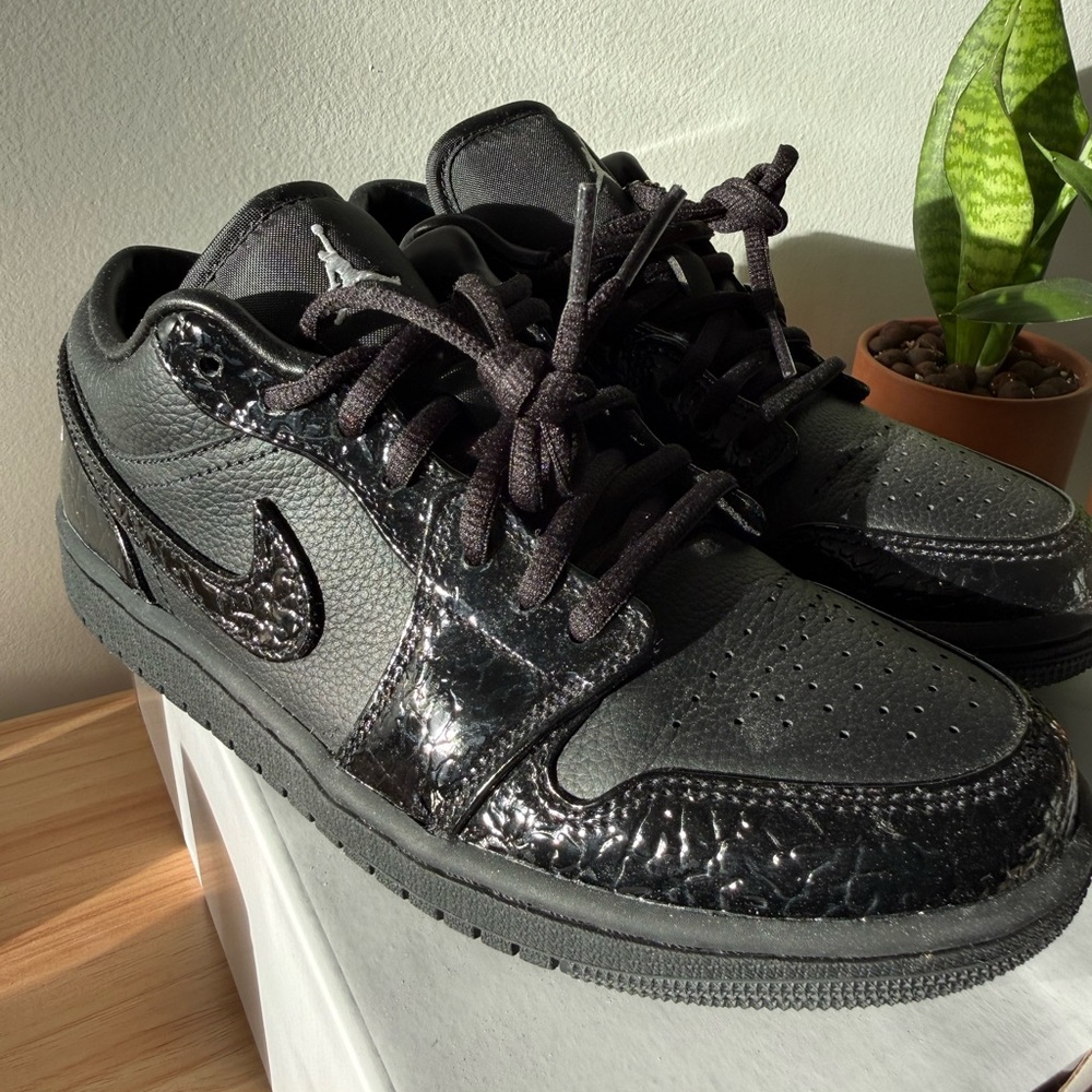 Women’s Nike Air Jordan 1 Low Black/Black Patent Leather